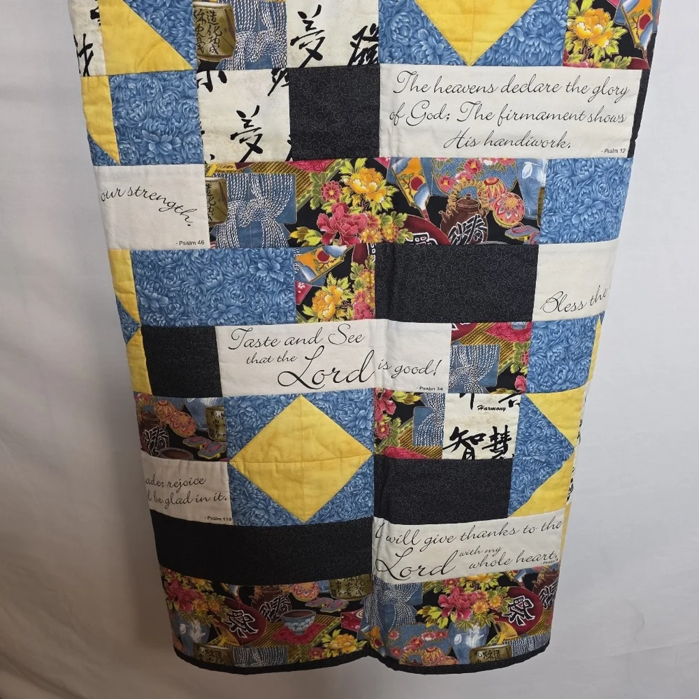 Chinese Christian 100% cotton Quilt Throw Psalms Verses 40X46